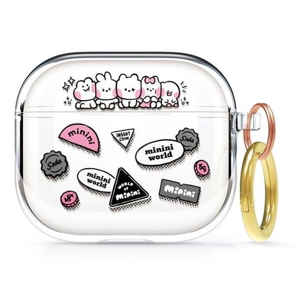 elago エラゴ AirPods 第3世代 LINE FRIENDS B&F minini カラビナ付き TPUケース World EL_AP3CSTPNA_ML