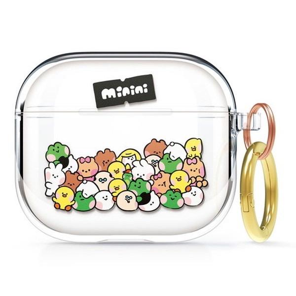 elago エラゴ AirPods 第3世代 LINE FRIENDS B&F minini カラビナ付き TPUケース Friends EL_AP3CSTPNA_MF