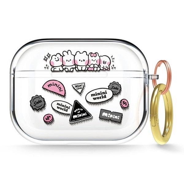 elago エラゴ AirPods Pro 第1世代 LINE FRIENDS B&F minini カラビナ付き TPUケース World EL_APPCSTPNA_ML