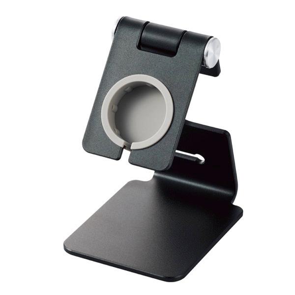 エレコム ELECOM Apple Watch用アルミスタンド フリーアングル ケーブル装着可 ブラック AW-DSCHALABK