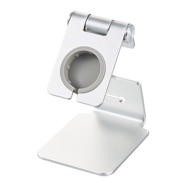 エレコム ELECOM Apple Watch用アルミスタンド フリーアングル ケーブル装着可 シルバー AW-DSCHALASV