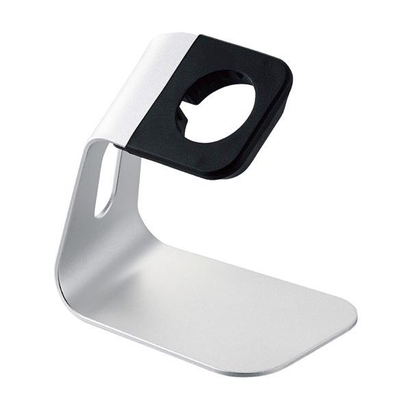 エレコム ELECOM Apple Watch用アルミスタンド 縦置きタイプ ケーブル装着可 シルバー AW-DSCHALSV