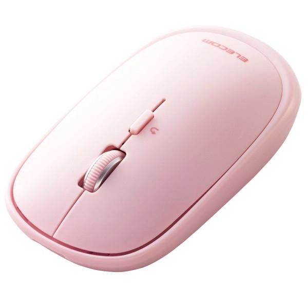 エレコム ELECOM マウス Bluetooth 4ボタン 薄型 充電式 3台同時接続 ピンク M-TM15BBPN