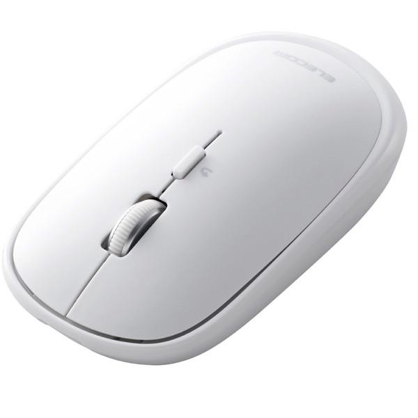 エレコム ELECOM マウス Bluetooth 4ボタン 薄型 充電式 3台同時接続 ホワイト M-TM15BBWH