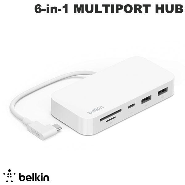 BELKIN ベルキン CONNECT USB-C 6-in-1 MULTIPORT HUB WITH MOUNT マウント付き USB Type-C マルチポートハブ ホワイト INC011btWH