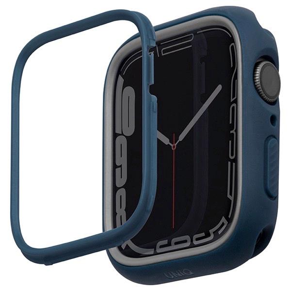 UNIQ ユニーク Apple Watch 45mm Series 8 / 7 / 44mm SE 第2世代 SE / 6 / 5 / 4 MODUO CASE WITH INTERCHANGEABLE PC BEZEL MARINE BLUE/GREY