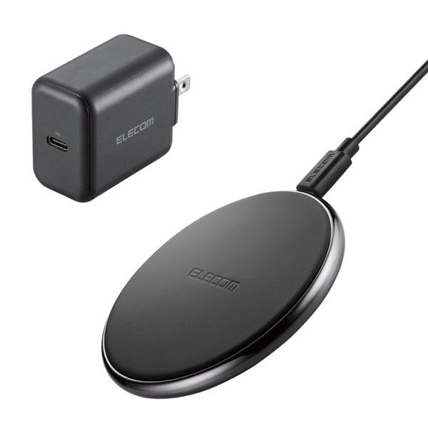 エレコム ELECOM ワイヤレス充電器 Qi規格対応 10W 7.5W 5W 卓上タイプ AC充電器付属 ブラック W-QA21BK