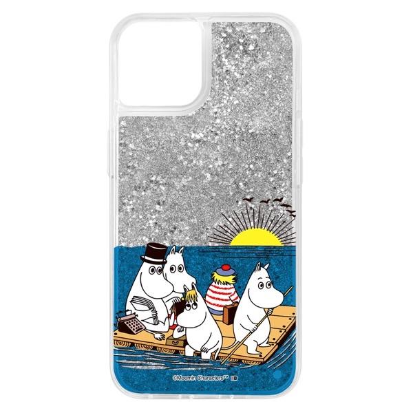 ingrem イングレム iPhone 14 / 13 ムーミン ラメ グリッターケース ムーミン達と海 IJ-AP36LG1S/MT005