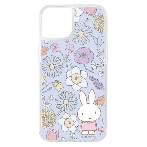 ingrem イングレム iPhone 14 / 13 ミッフィー ラメ グリッターケース お花 IJ-BP36LG1S/MF36