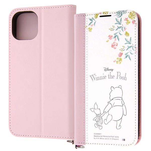 ingrem イングレム iPhone 14 / 13 ディズニーキャラクター 耐衝撃 手帳型レザーケース Noble プーとピグレット_ノート風