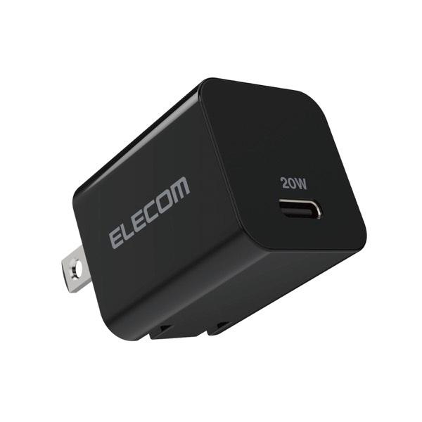 エレコム ELECOM AC充電器 USB Power Delivery対応 20W USB-C 1ポート スイングプラグ ブラック MPA-ACCP32BK