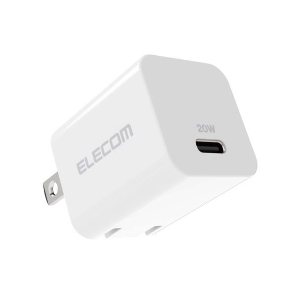 エレコム ELECOM AC充電器 USB Power Delivery対応 20W USB-C 1ポート スイングプラグ ホワイト MPA-ACCP32WH