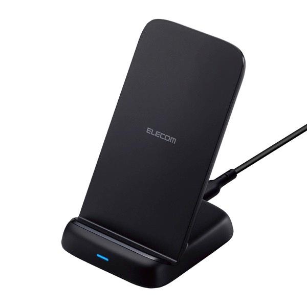 エレコム ELECOM Qi規格対応 ワイヤレス充電器 10W スタンドタイプ USB-C-USB-Cケーブル付属 ブラック W-QS08BK