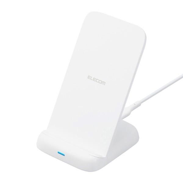 エレコム ELECOM Qi規格対応 ワイヤレス充電器 10W スタンドタイプ USB-C-USB-Cケーブル付属 ホワイト W-QS08WH