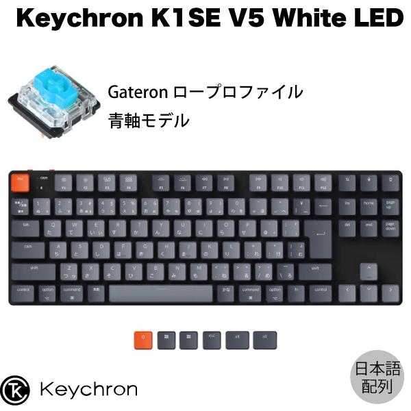 Keychron K1 SE V5 Mac日本語配列 有線 / Bluetooth 5.1 ロープロファイル Gateron 青軸 91キー White LEDライト キーボード