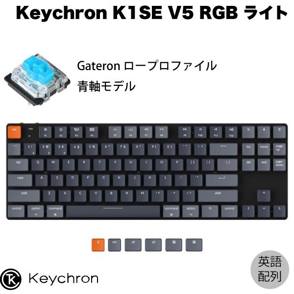 Keychron K1 SE V5 Mac英語配列 有線 / Bluetooth 5.1 ロープロファイル Gateron 青軸 87キー RGBライト キーボード