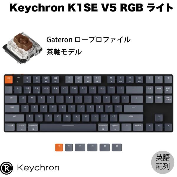 Keychron K1 SE V5 Mac英語配列 有線 / Bluetooth 5.1 ロープロファイル Gateron 茶軸 87キー RGBライト キーボード