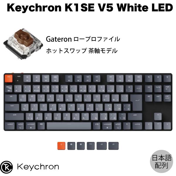 Keychron K1 SE V5 Mac日本語配列 有線 / Bluetooth 5.1 ホットスワップ Gateron 茶軸 91キー White LEDライト キーボード