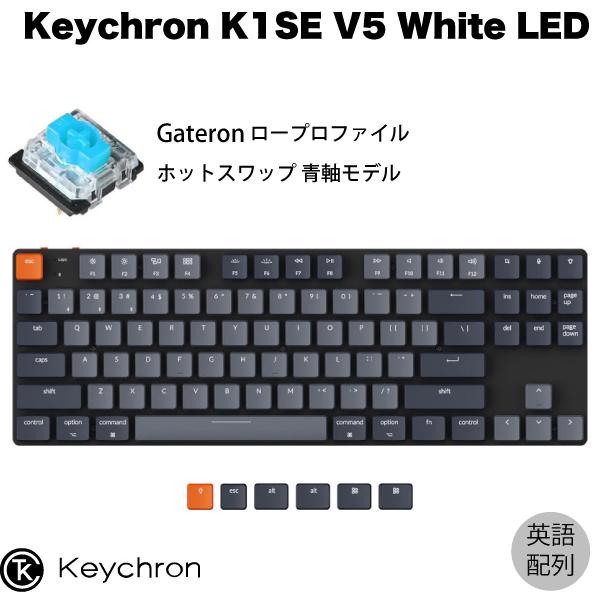 Keychron K1 SE V5 Mac英語配列 有線 / Bluetooth 5.1 ホットスワップ Gateron 青軸 87キー White LEDライト キーボード