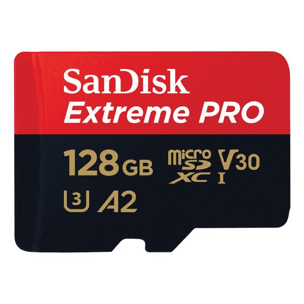 SanDisk 128GB Micro SDXC Extreme Pro UHS-I V30 海外パッケージ R=200/W=90 4K A2対応 アダプタ付き
