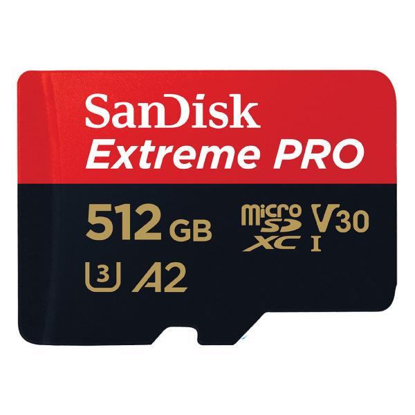 SanDisk 512GB Micro SDXC Extreme Pro UHS-I V30 海外パッケージ R=200/W=140 4K A2対応 アダプタ付き