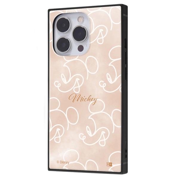 ingrem イングレム iPhone 13 Pro ディズニーキャラクター 耐衝撃ハイブリッドケース KAKU OTONA_ミッキーラインアート