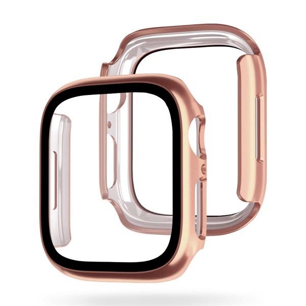 EGARDEN エガーデン Apple Watch 45mm Series 8 / 7 ガラスフィルム一体型ケース ローズゴールド EG24878AWRG