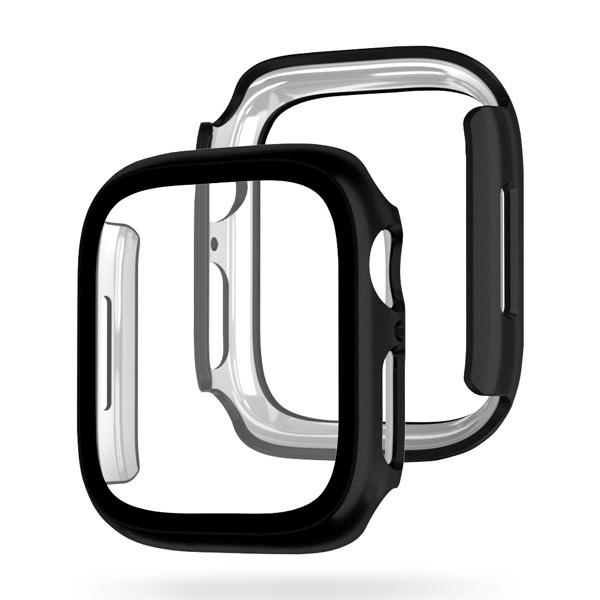 EGARDEN エガーデン Apple Watch 41mm Series 8 / 7 ガラスフィルム一体型ケース ブラック EG24884AWBK