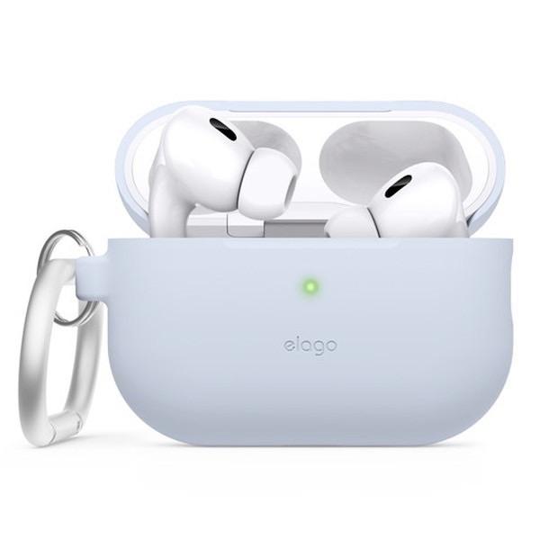 elago エラゴ AirPods Pro 第2世代 SILICONE HANG CASE カラビナ付き シリコンケース Light Blue EL_A2PCSSCBN_LB