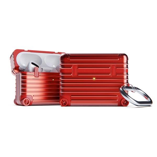miak ミアック AirPods Pro 第 2 / 1世代 スーツケースデザイン キャリーケース カラビナ付 レッド MA24917APP2