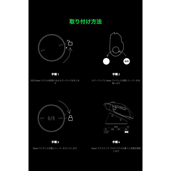 Razer ���[�U�[ Mouse Dock Pro 4KHz �g�����V�[�o�[���� ���C�����X�}�E�X�[�d�h�b�N RZ81-01990100-B3M1  rms23 ���i�摜2