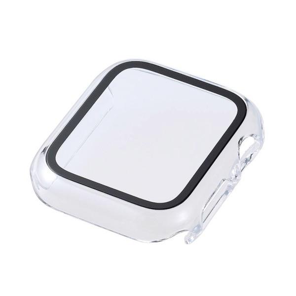 エレコム Apple Watch 40mm SE 第2世代 / SE / 6 / 5 / 4 フルカバーケース プレミアムガラス ゴリラ セラミックコート クリア