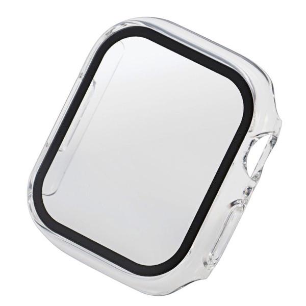 エレコム Apple Watch 41mm Series 8 / 7 フルカバーケース プレミアムガラス ゴリラ 高透明 クリア