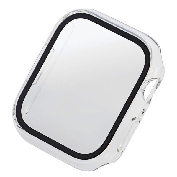 エレコム Apple Watch 45mm Series 8 / 7 フルカバーケース プレミアムガラス ゴリラ セラミックコート クリア