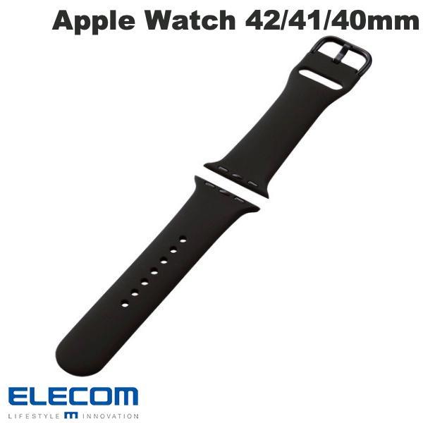 エレコム ELECOM Apple Watch 41 / 40 / 38mm バンド シリコン ブラック AW-41BDSCBK