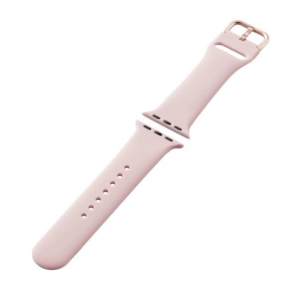 エレコム ELECOM Apple Watch 41 / 40 / 38mm バンド シリコン ニュアンスカラー ピンク AW-41BDSCGPN
