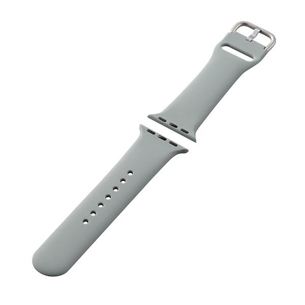 エレコム ELECOM Apple Watch 41 / 40 / 38mm バンド シリコン ニュアンスカラー グレー AW-41BDSCGGY