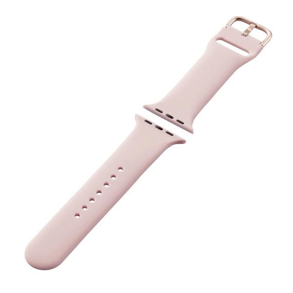 エレコム ELECOM Apple Watch 45 / 44 / 42mm バンド シリコン ニュアンスカラー ピンク AW-45BDSCGPN