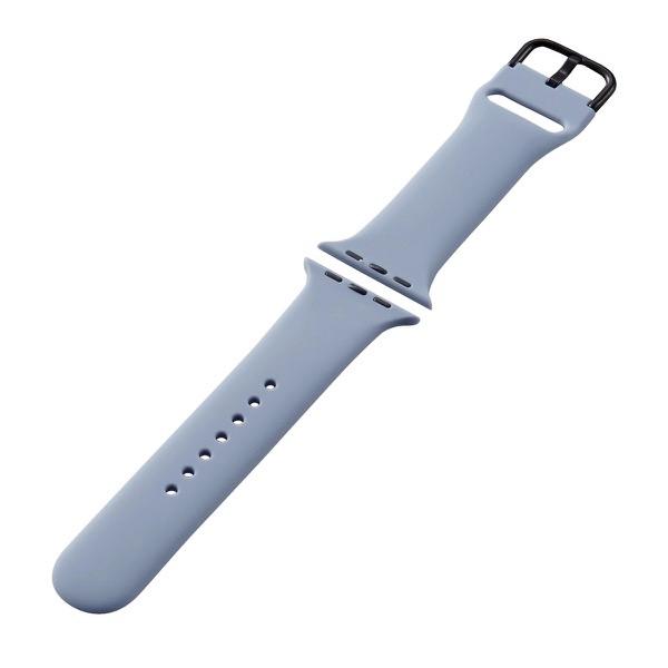エレコム ELECOM Apple Watch 45 / 44 / 42mm バンド シリコン ニュアンスカラー ネイビー AW-45BDSCGNV