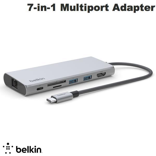 BELKIN CONNECT USB-C 7-in-1 マルチポート アダプター 100W PD対応  4K HDMI LAN SD USB A USB Type-C M1 M2 Mac対応 ハブ INC009BTSGY