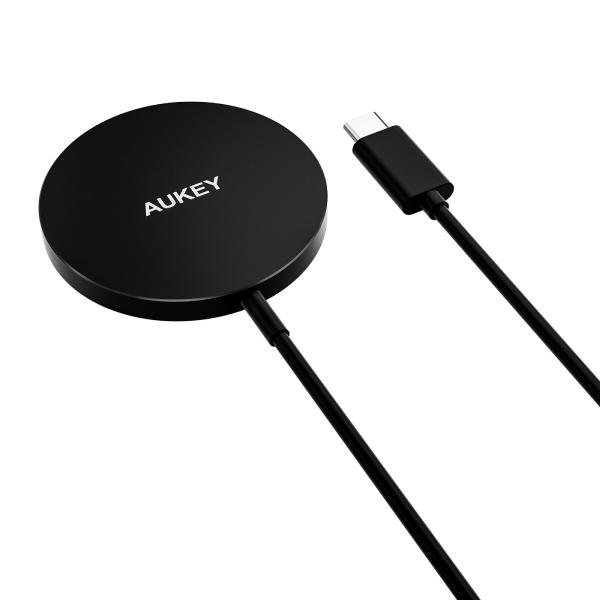AUKEY オーキー ワイヤレス充電器 Aircore 最大10W MagSafe吸着対応 1m ブラック LC-A1S-BK