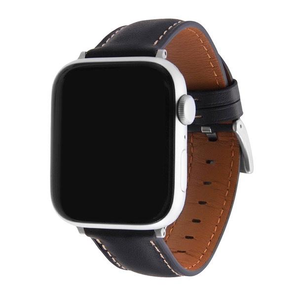 ingrem イングレム Apple Watch 49 / 45 / 44mm 本革レザーベルト バンド 20mm ブラック IS-AW44BT/B