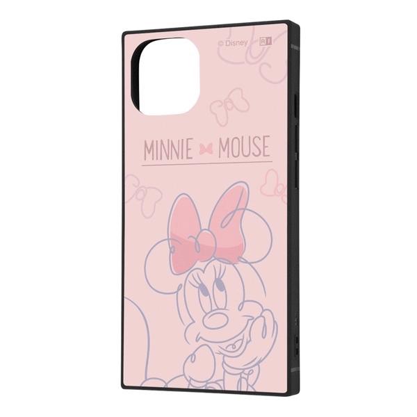 ingrem iPhone 14 / 13 ディズニーキャラクター 耐衝撃ハイブリッドケース KAKU ミニーマウスとリボン