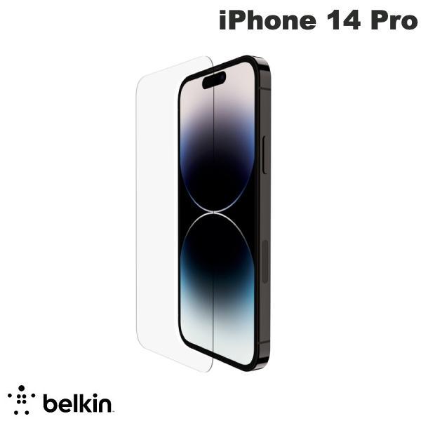 BELKIN ベルキン iPhone 14 Pro SCREENFORCE 強化ガラス 抗菌 画面保護フィルム 0.33mm OVA101zz