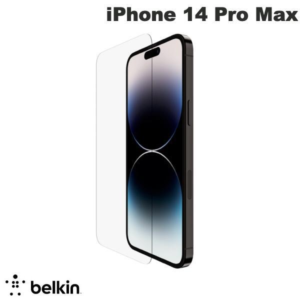 BELKIN ベルキン iPhone 14 Pro Max SCREENFORCE 強化ガラス 抗菌 画面保護フィルム 0.33mm OVA102zz