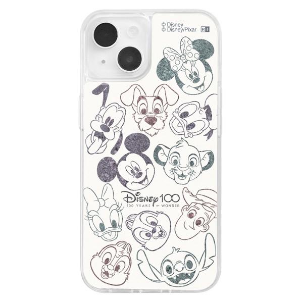 ingrem イングレム iPhone 14 / 13 ディズニー 100周年限定デザイン ラメ グリッターケース 100周年_集合_2 IJ-DP36LG1S/DNP1