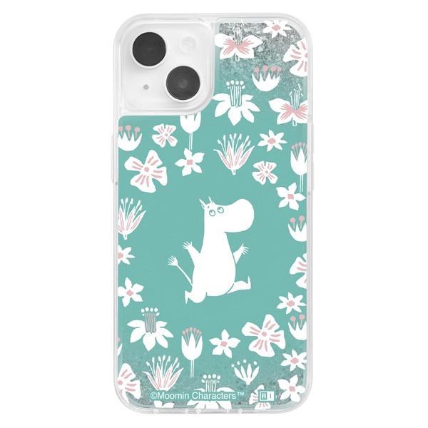 ingrem イングレム iPhone 14 / 13 ムーミン ラメ グリッターケース ムーミン_フラワー IJ-AP36LG1S/MT37