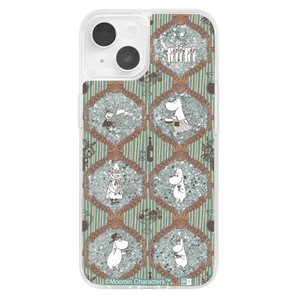 ingrem イングレム iPhone 14 / 13 ムーミン ラメ グリッターケース ムーミン達のワインパーティー IJ-AP36LG1S/MT40