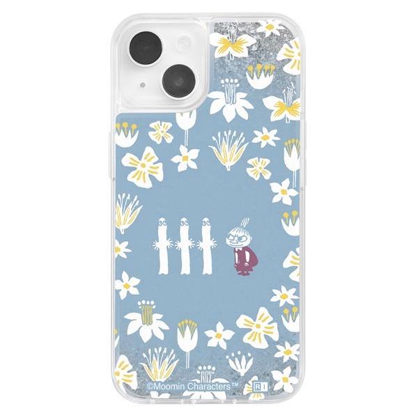 ingrem イングレム iPhone 14 / 13 ムーミン ラメ グリッターケース リトルミイとニョロニョロ_フラワー IJ-AP36LG1S/MT38