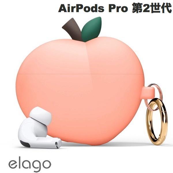 elago エラゴ AirPods Pro 第2世代 PEACH HANG Peach EL_A2PCSSCPN_PC